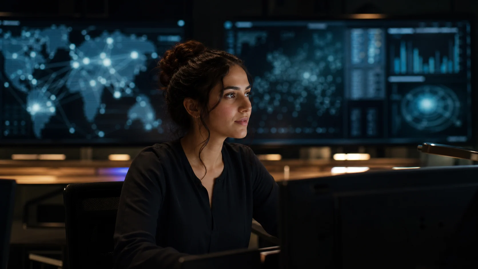 Woman working on a laptop